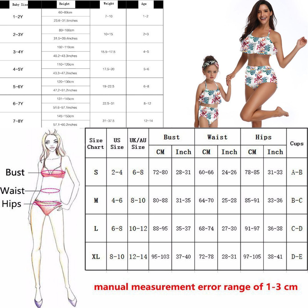 Bộ bikini 2 mảnh họa tiết xinh xắn thời trang cho mẹ và bé