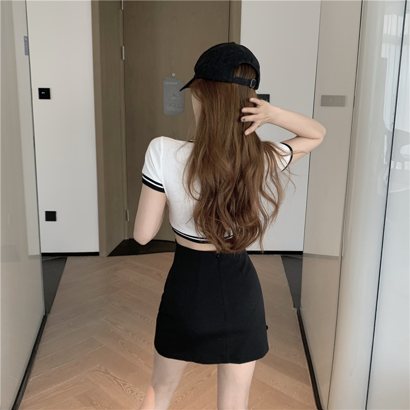 Hollow Sexy Slim FitAWord Package Hip Skirt