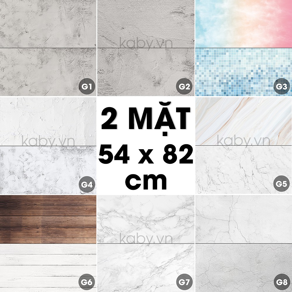 Nền Chụp Ảnh 2 Mặt - Phông Nền Giấy Họa Tiết Xi Măng, Đá Marble, Vân Gỗ (Chọn Mẫu)