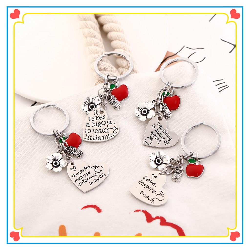 Móc Khóa Quả Táo Màu Đỏ Làm Quà Tặng Ngày Nhà Giáo