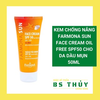 ✅[CHÍNH HÃNG] Kem Chống Nắng Farmona Sun Face Cream Oil Free SPF50 Cho Da Dầu Mụn 50ml, Không Chứa Dầu Cho Da Mặt