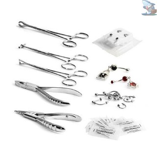 Bộ dụng cụ xỏ khuyên cơ thể bằng thép không gỉ