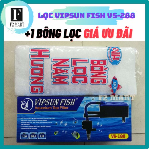 Máy Bơm Máng Lọc Nước Hồ Cá Vipsun Fish VS-288 | AA288 kèm Bông Lọc