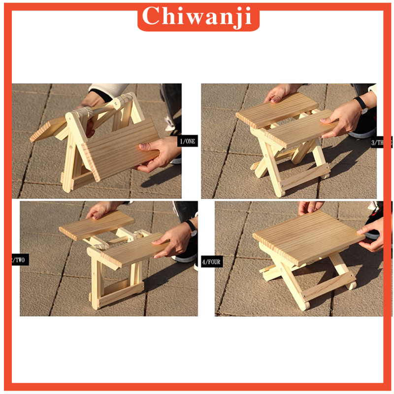 [CHIWANJI]Foldable Small Wood Stool Heavy Duty Fishing Chair Seat for Kids Adults