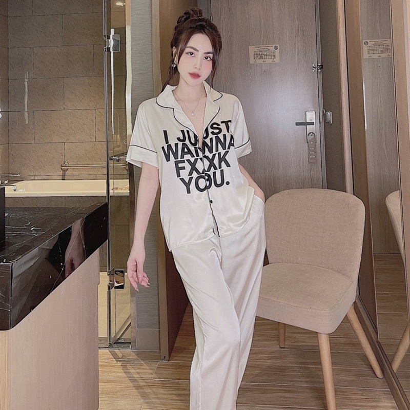 Đồ bộ nữ hàn quốc, bộ ngủ nữ, chất lụa latin cao cấp, Sam pijama Hoa CN
