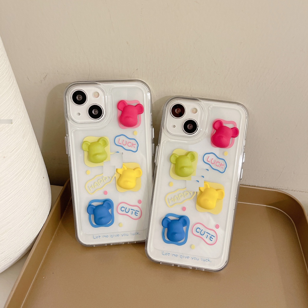 Ốp Điện Thoại tpu Mềm Hình Đầu Gấu 3D Dễ Thương Cho Iphone 12 pro max 11 pro max xs max xr x 13promax