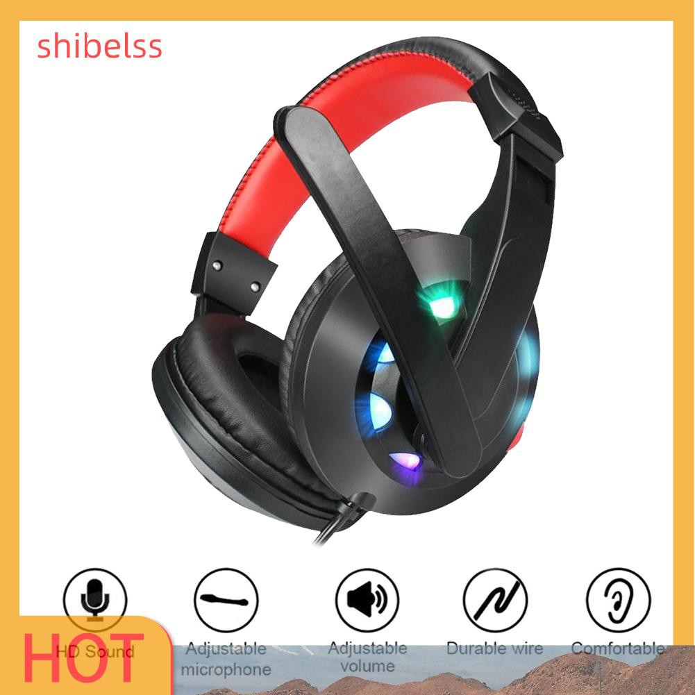 （ʚshibelss）A65 3.5mm Wired Headset Stereo Deep Bass Microphone Music Gaming Headphone
