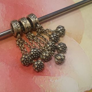 Treo chùm 3 hoa sen bạc 925