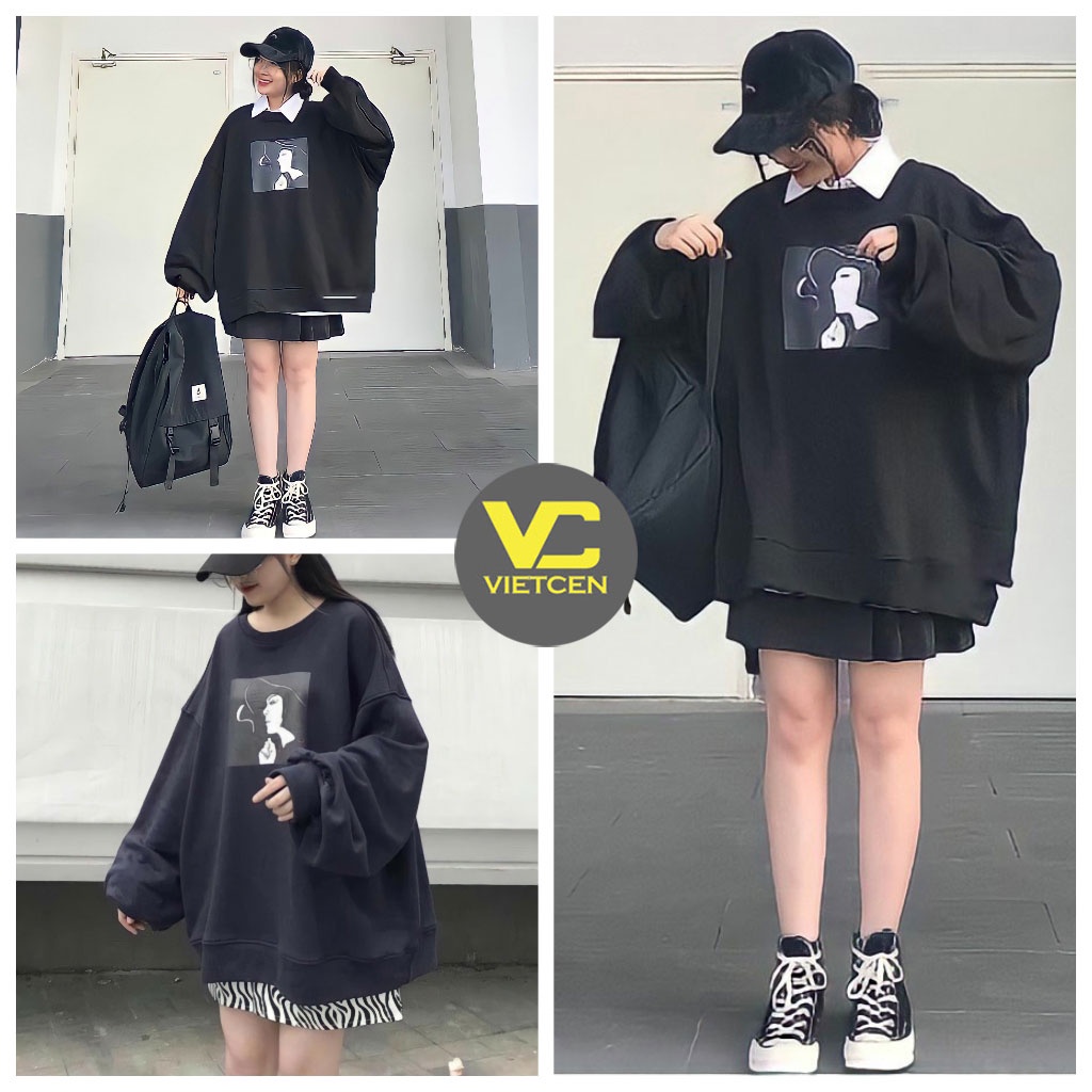 Áo nỉ nữ SGIRL áo sweater tay bồng cá tính_VIETCEN | BigBuy360 - bigbuy360.vn