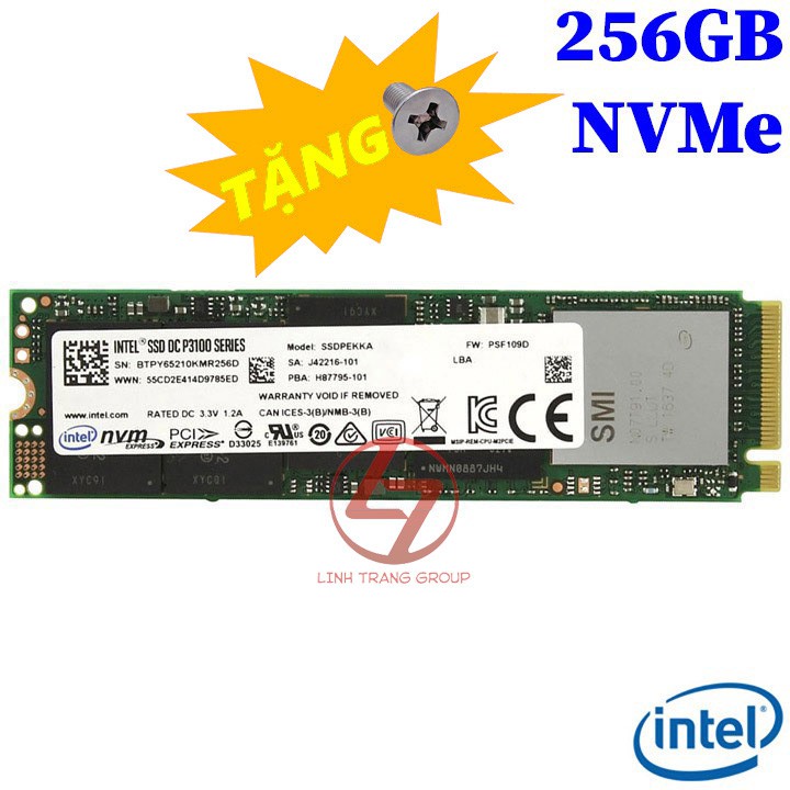 Ổ cứng SSD M.2 PCIe NVMe Intel DC P3100 256GB - bảo hành 3 năm SD26