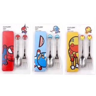 Bộ dụng cụ ăn uống miniso miniso hai món hình người nhện/captain america iron man miniso