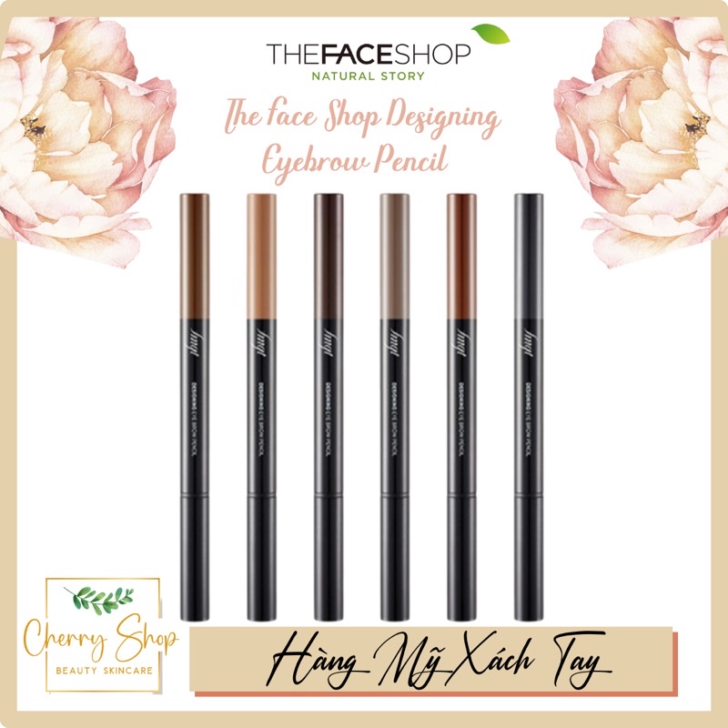 Chì kẻ chân mày 2 đầu The Face Shop Designing Eyebrow Pencil (có bill)