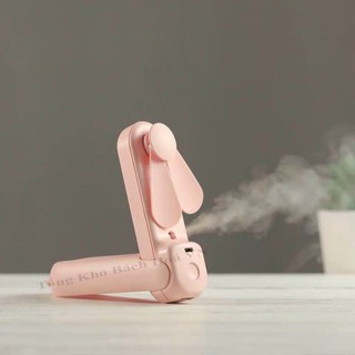 Quạt mini cầm tay - quạt tích điện đa năng phun sương