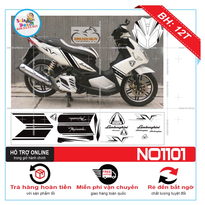 TEM XE NOUVO 4 LX CHẾ DÁN XE TRẮNG -- SHIN DECAL 2