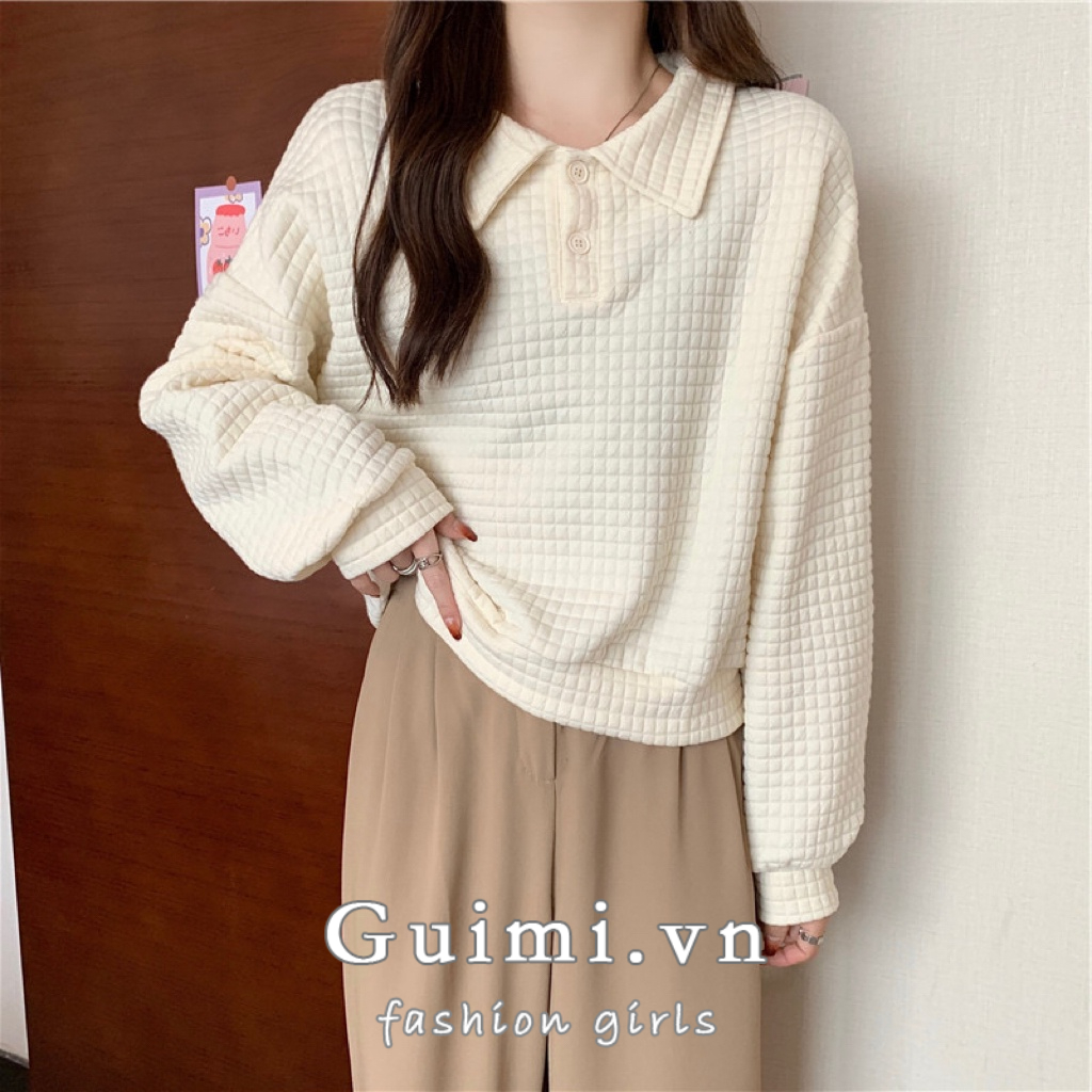 Áo Len Tay Dài Cổ Polo Dáng Ngắn Thời Trang Mùa Thu Mới Cho Nữ
