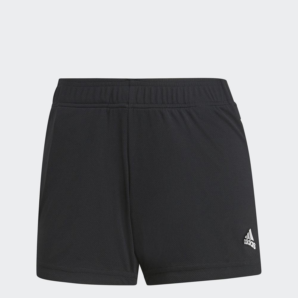 Quần Ngắn adidas TRAINING Nữ Quần Short Thể Thao 3 Sọc Dệt Kim Designed To Move Màu đen H45575