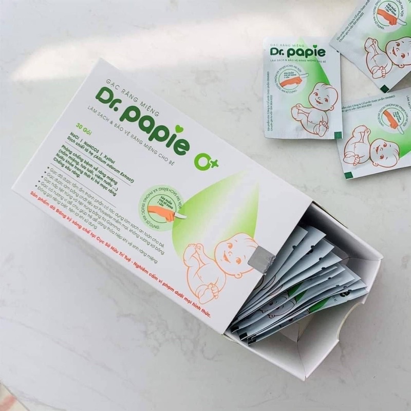 Dr Papie - Gạc rơ lưỡi vệ sinh răng miệng cho bé