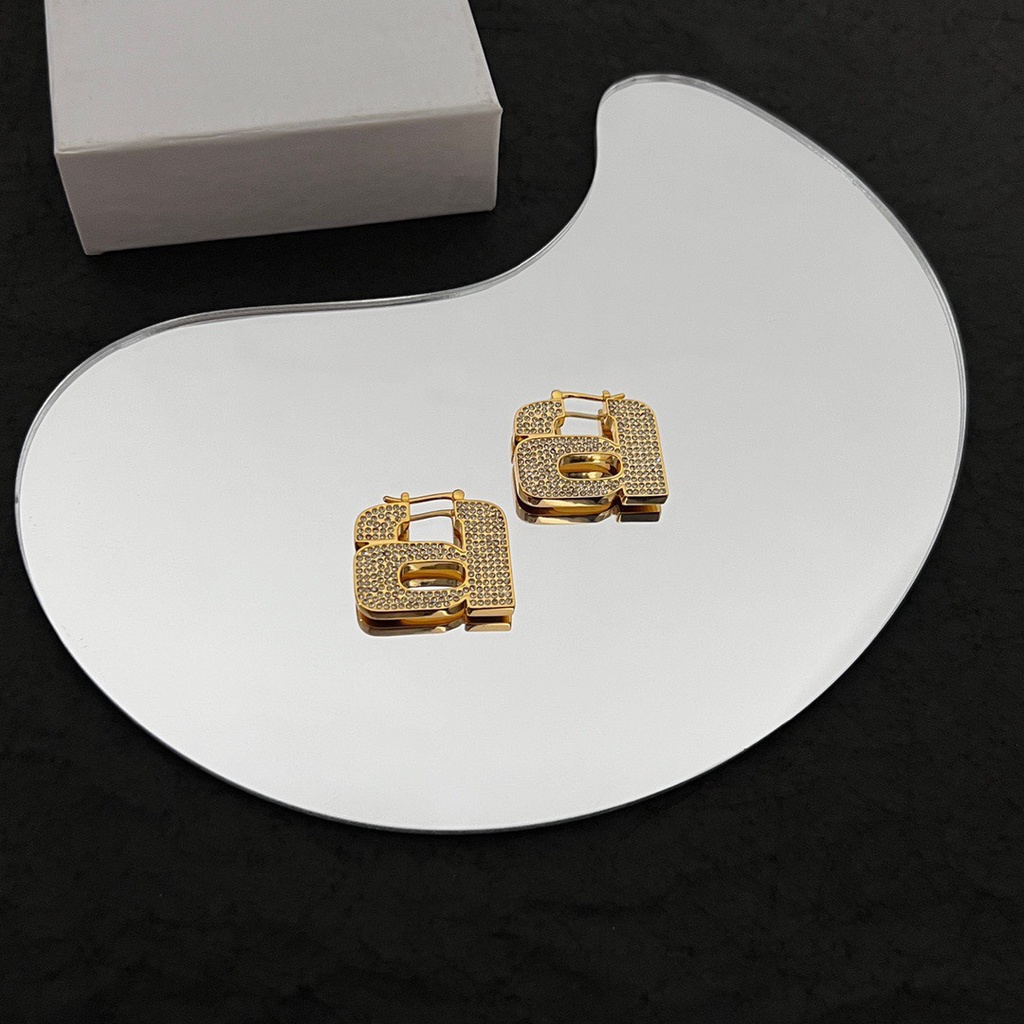 Bông Tai Mạ Bạc 926 Họa Tiết Lv Đơn Giản Sáng Tạo Thời Trang Cho Nữ