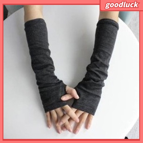 Găng tay dài hở ngón thời trang tùy chọn màu sắc cho nữ