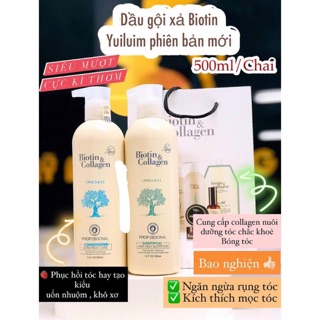 Cặp Dầu Gội - Xả Biotin Collagen Yuiluim Trắng
