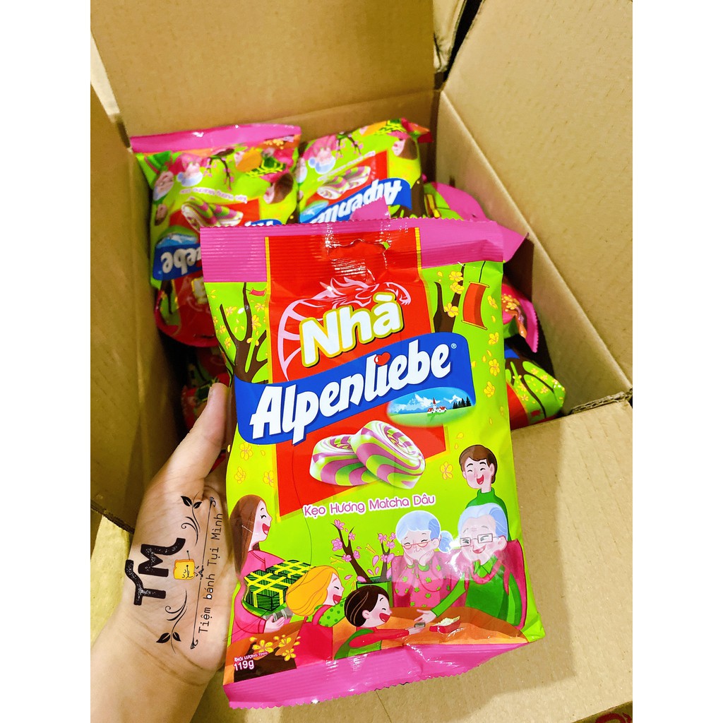 Kẹo Alpenliebe Matcha Dâu phiên bản Nhà ngày Tết (119 gram)