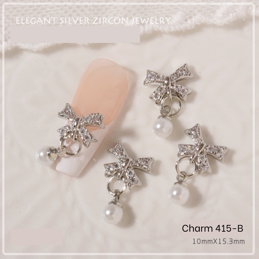 Charm nơ đính đá nail cao cấp