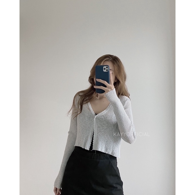 KAYY. Áo khoác len mỏng 1 khuy - Cmvt