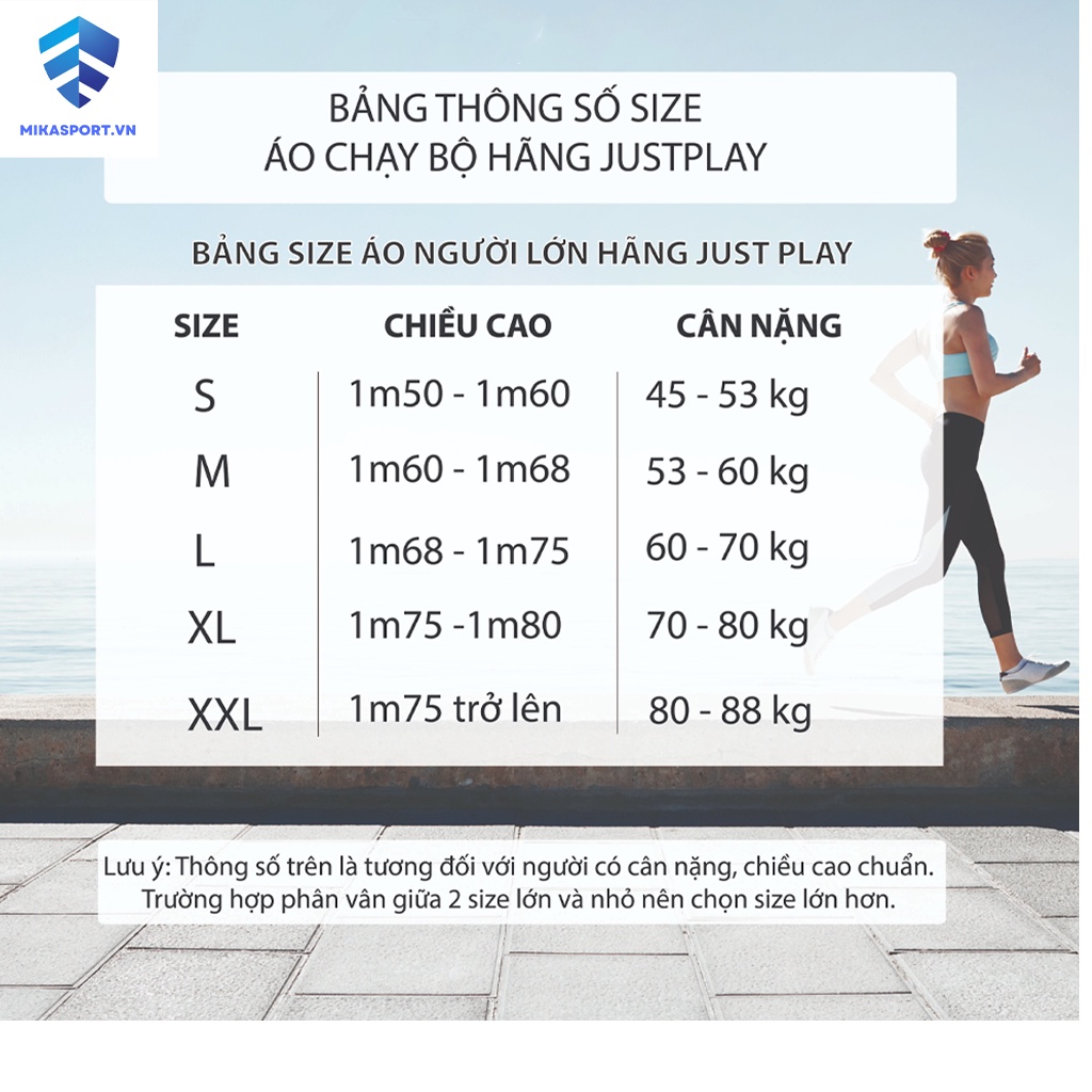 Áo Chạy Bộ Unisex Runner By Just Play Thấm Hút Mồ Hôi Cực Mát