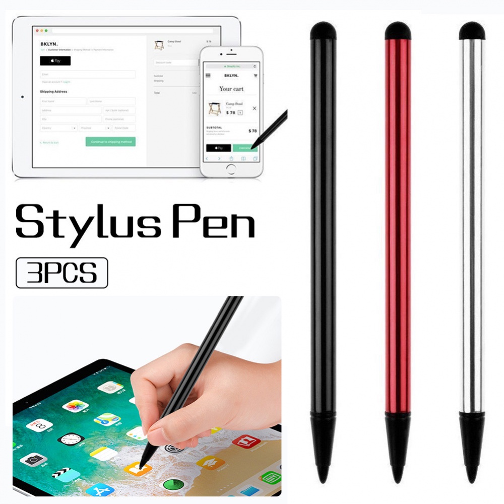 Set 3 bút cảm ứng 2 trong 1 thích hợp cho điện thoại máy tính bảng Iphone Ipad Samsung PC
