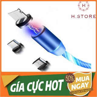 Dây cáp nam châm phát sáng- 3 đầu-ios-samsung-typec