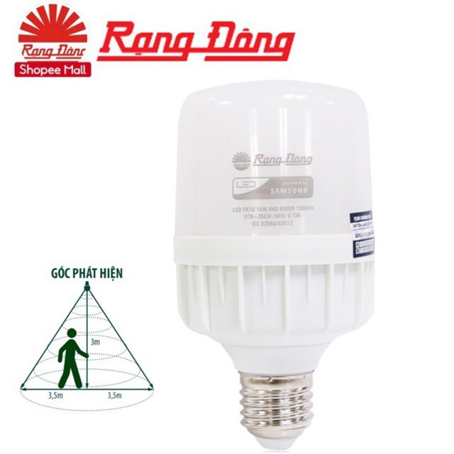 Bóng đèn led Rạng Đông chính hãng [20w-30w-40w-50w] ChipLed Samsung chiếu sáng rộng, ánh sáng: Trắng-Vàng, BH 2 năm