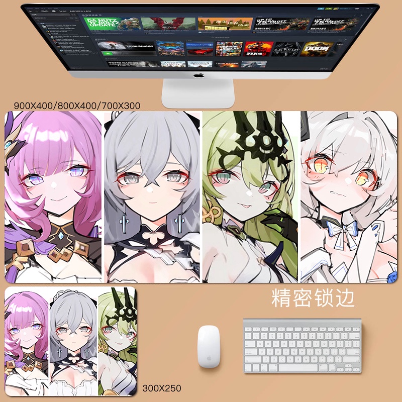 Bronya Zaychik Mouse Pad Honkai: Star Rail New Computer Pad Honkai Impact 3 Duck Duck Desk Pad Keyboard Pad Gaming Anime Cartoon Cute Large Laptop Small