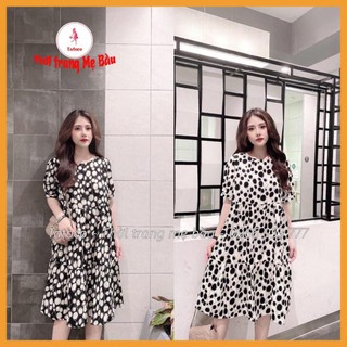 Váy bầu mùa hè thiết kế max xinh 2 màu (hình thật +hàng loại 1, chất lụa mền mại co giãn thoáng mát khi mặc)