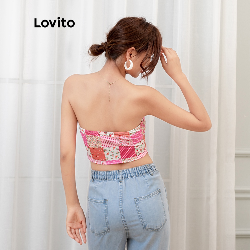 Lovito Áo Tank Top Không Dây In Họa Tiết Thời Trang L05246 | BigBuy360 - bigbuy360.vn