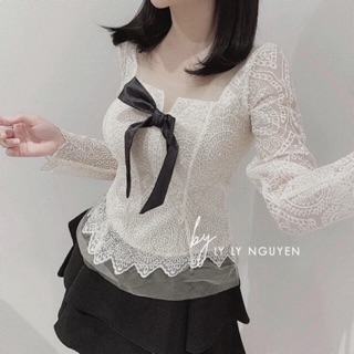 Áo ren ngực đính nơ
