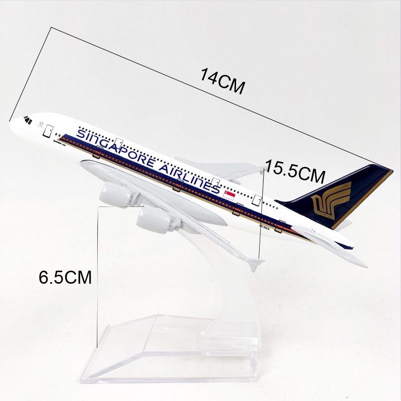 Mô Hình Máy Bay Singapore Airlines A380 16CM Chân Thật Cho Bé