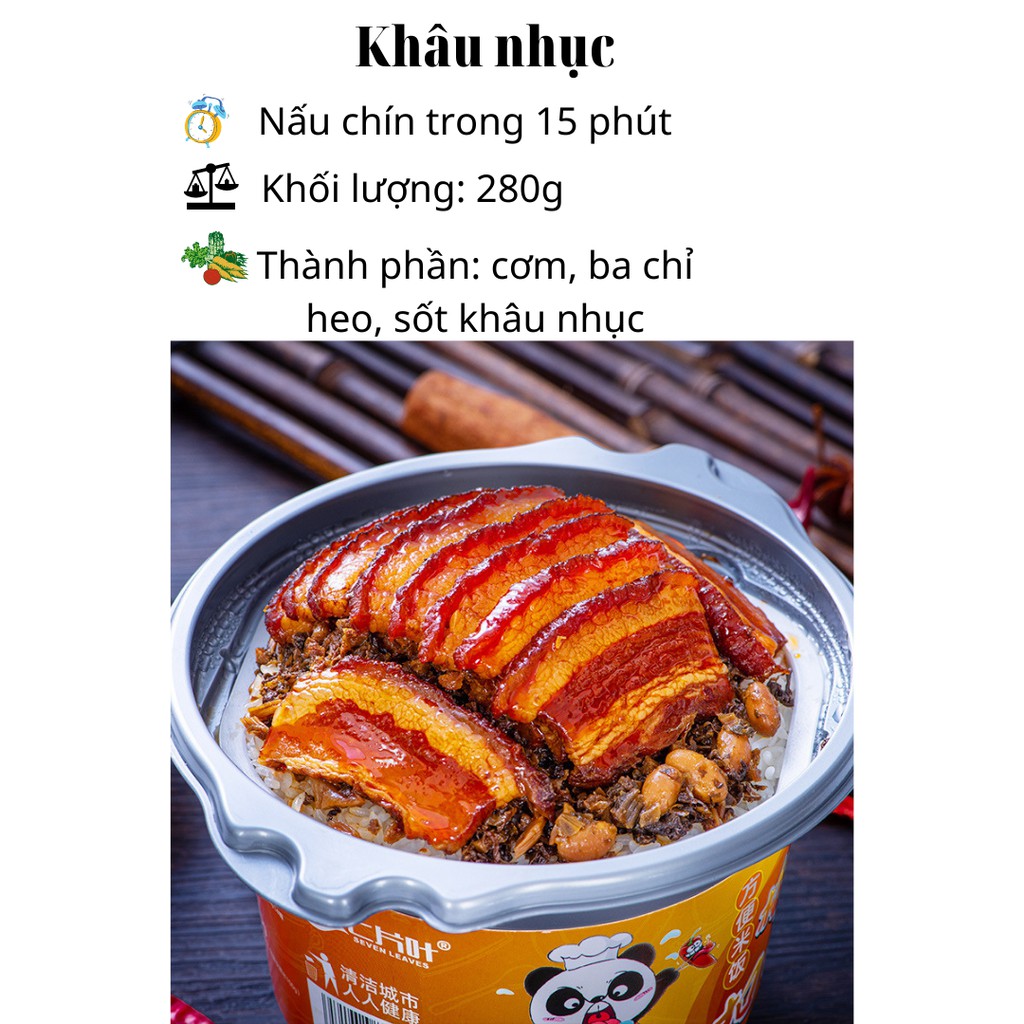 Cơm Tự Sôi Gấu Trúc Trùng Khánh Ăn Liền, Đồ ăn vặt nội địa, 4 Vị Tự Chọn Thơm Ngon 1 hộp 280g | Dacheng Food