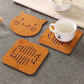 Miếng lót cốc, lót nồi bằng gỗ