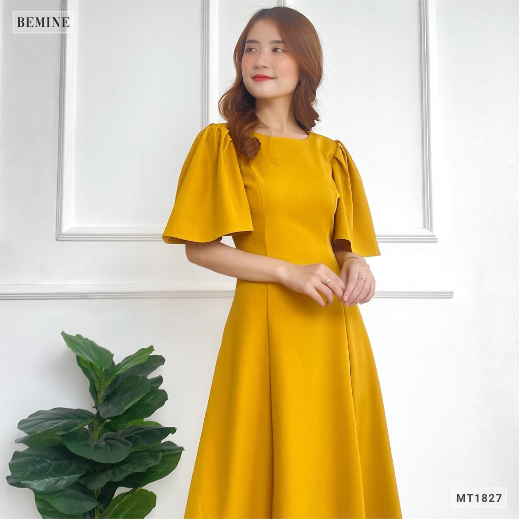 [Mã WABRWA15 giảm 15% đơn 300K] Đầm thanh lịch tay cánh tiên BEMINE MT1827VANG | BigBuy360 - bigbuy360.vn