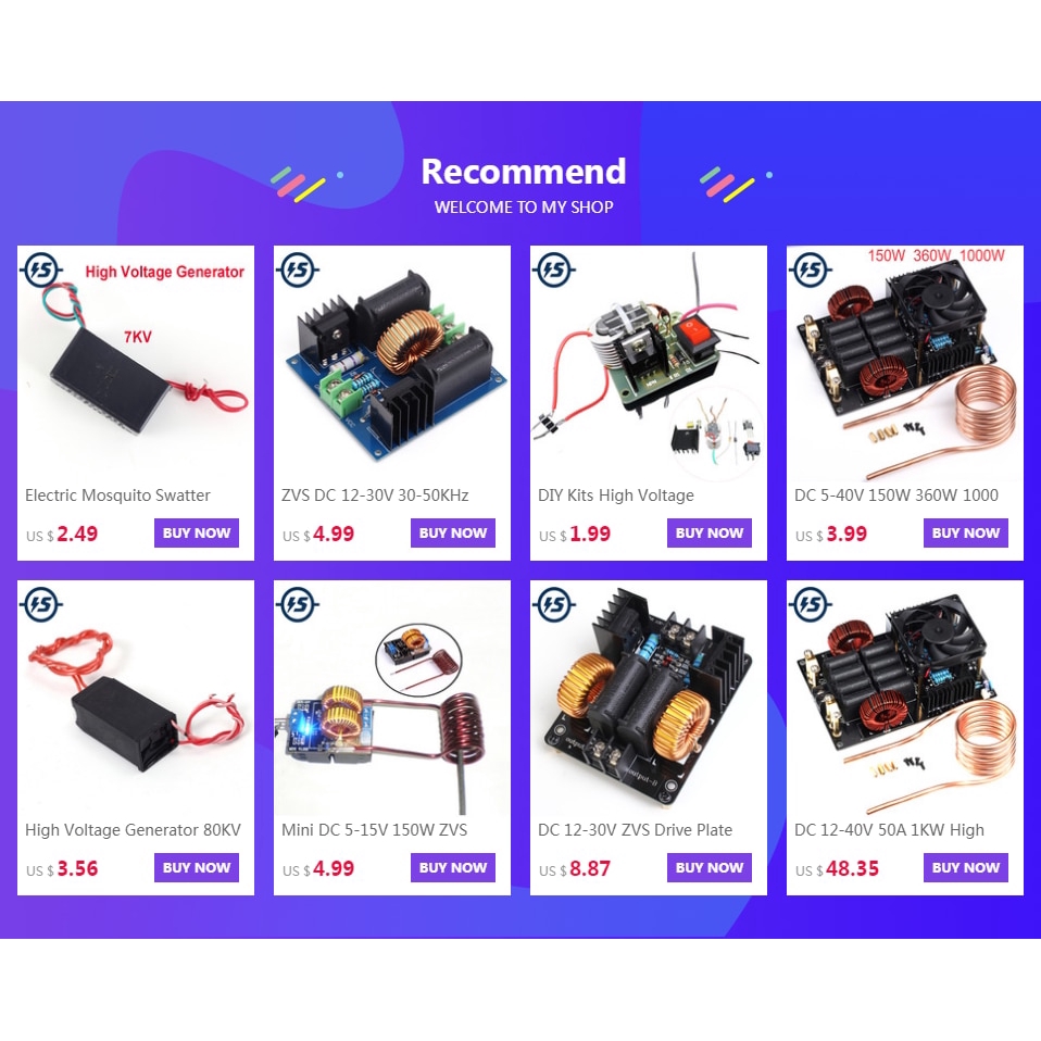 High Voltage Generator Tesla Coil Driver Board 12-30V 60-300W ZVS 10A 30-50kHz Discharge Flyback Generate Long Arc Module