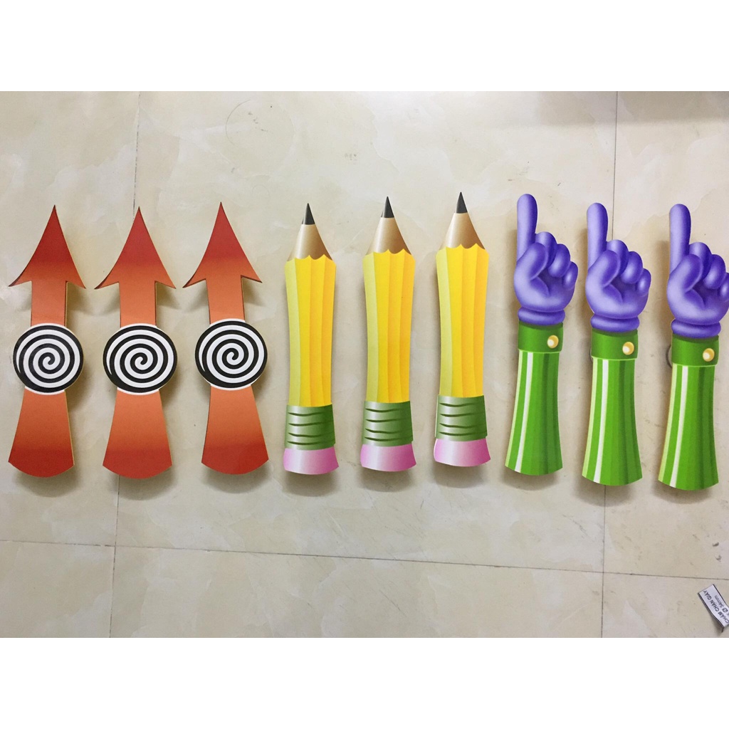 Đồ Dùng Dạy Học Spinner VPPT&amp;T Các Mẫu Hình Mũi Tên - Bút Chì - Chỉ Ngón / QT0750