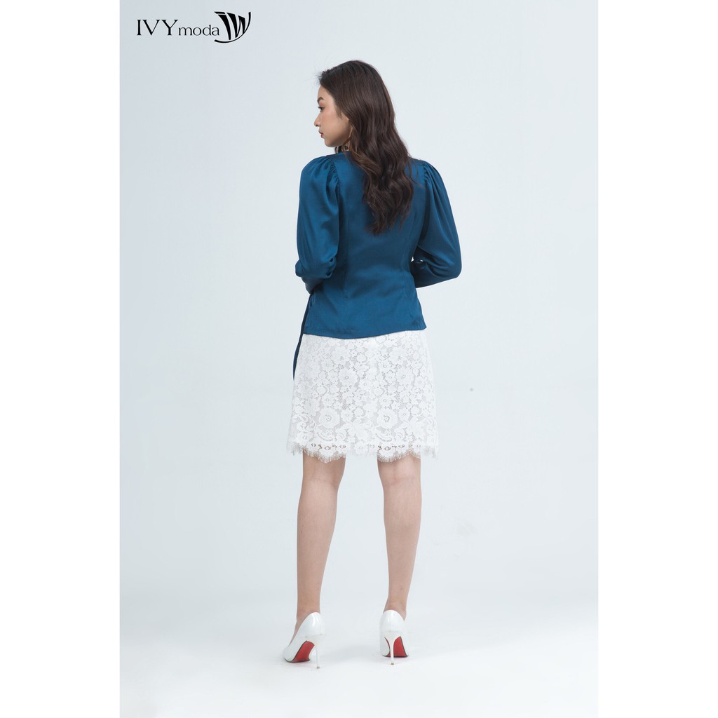 Áo sơ mi lụa nữ IVY moda MS 17B7685