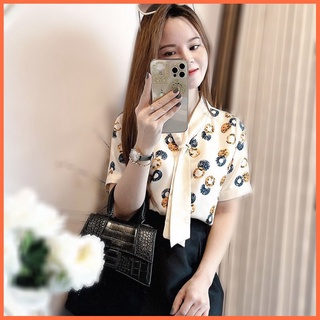 NERI[Mẫu mới] Áo kiểu chất lụa loại 1 CÓ BIGSIZE có vạt cổ tạo kiểu, công sở hay đi chơi đều hợp thời trangNERI