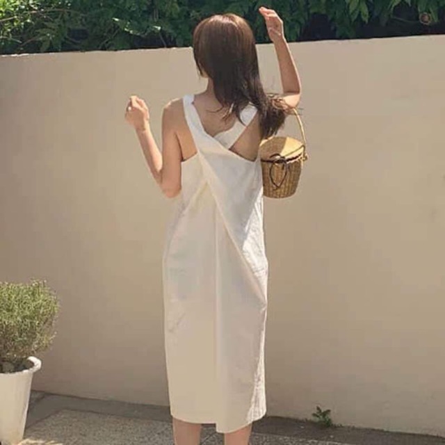 Đầmc chéo lưng hàn quốc có sẵn kèm ảnh thật