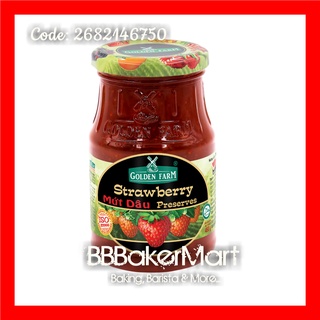 Lớn 450gr - mứt dâu preserves có xác golden farm - hủ 450gr