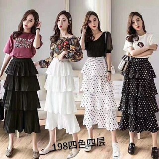 Chân váy dài tầng chấm bi !!!