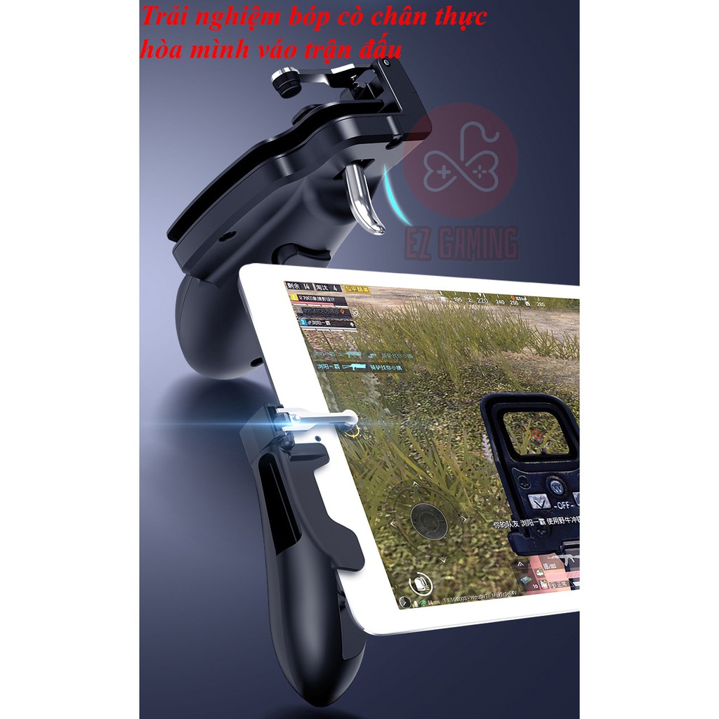 Bộ tay cầm H7 chơi game cho Ipad, máy tính bảng, chơi game PUBG mobile, ROS, Freefire cực đẹp. chơi cực đã.