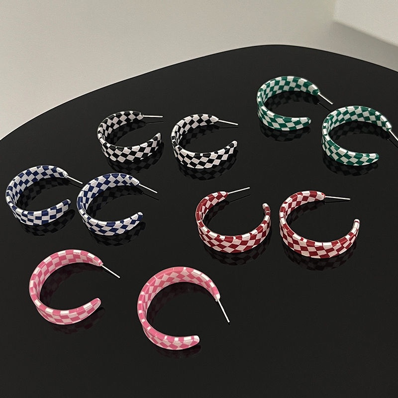 Bông Tai Loại C Bằng Acrylic Màu Sắc Ngọt Ngào Cho Nữ