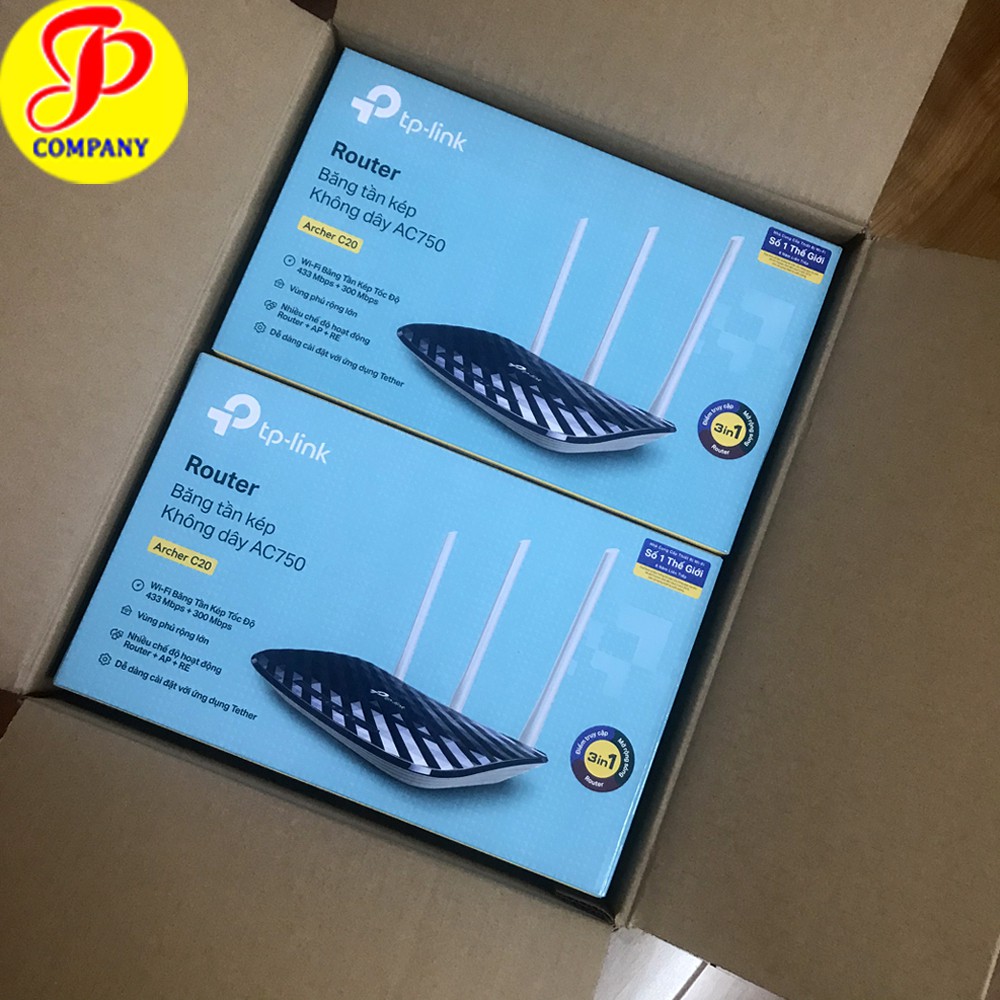 Thùng 10 cái Thùng 10 cái Phát wifi TP-Link Archer C20 AC750 - Băng tần kép - Chính hãng | BigBuy360 - bigbuy360.vn