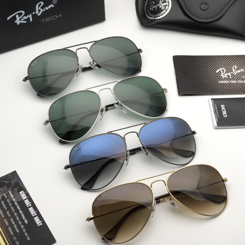 [SALE SOCK] Kính mát RB mắt kính thủy tinh cao cấp - rayban aviator 3031